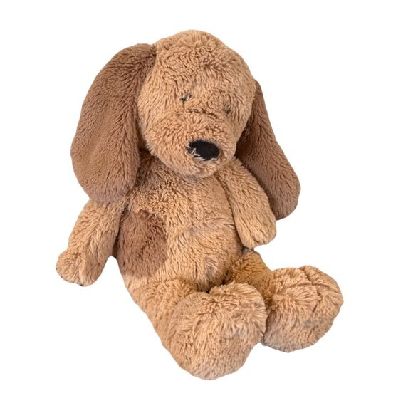 12" Pottery Barn Kids FRANKIE Puppy Dog Plush Tan Brown Spot Ears Stuffed Animal - Picture 1 of 8